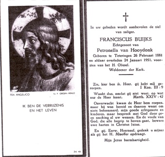 Franciscus Buijks Petronella van Hooydonk
