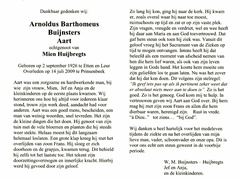 Arnoldus Bartholomeus Buijnsters Mien Huijbregts