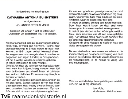 Catharina Antonia Buijnsters Johannes Petrus Mols