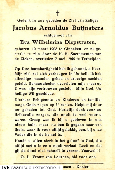 Jacobus Arnoldus Buijnsters Eva Wilhelmina Diepstraten