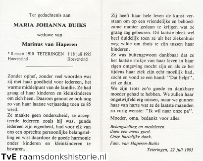 Maria Johanna Buiks Marinus van Haperen