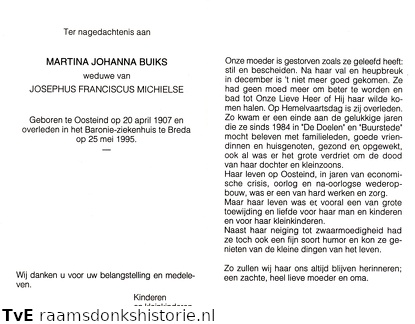 Martina Johanna Buiks Josephus Franciscus Michielse