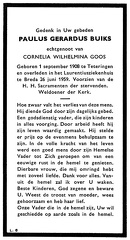 Paulus Gerardus Buiks Cornelia Wilhelmina Goos