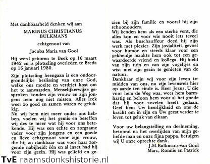 Marinus Christianus Bulkmans Jacoba Maria van Gool