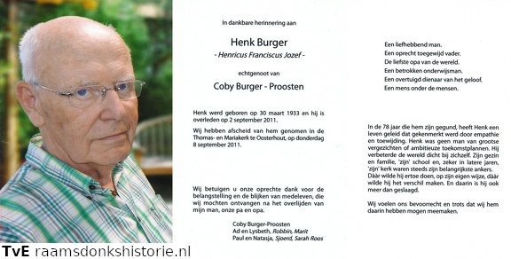 Henricus Franciscus Jozef Burger Coby Proosten