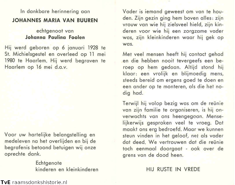 Johannes Maria van Buuren Johanna Paulina Foolen