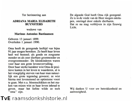 Adriana Maria Elisabeth Buynsters Marinus Antonius Bastiaansen