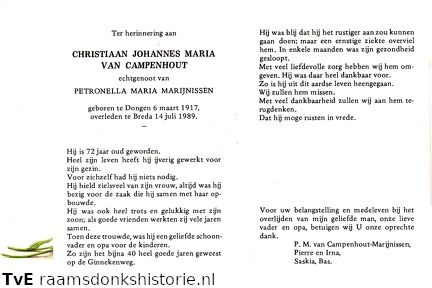 Christiaan Johannes Maria van Campenhout Petronella Maria Marijnissen