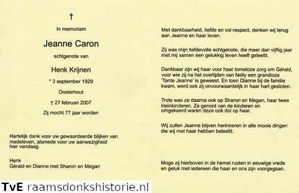 Jeanne Caron Henk Krijnen