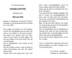 Frans Carton Nel van Riel