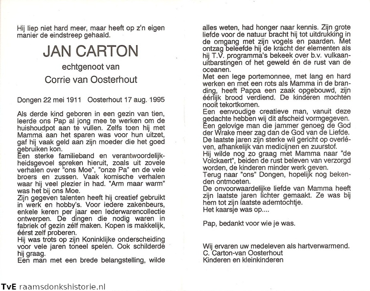 Jan Carton Corrie van Oosterhout