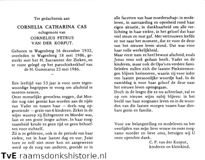 Cornelia Catharina Cas Cornelis Petrus van der Korput