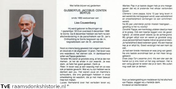 Gijsbertus Jacobus Centen Lies Couwenberg