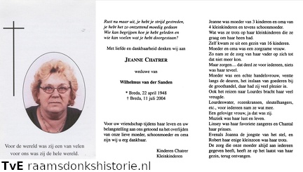 Jeanne Chatrer Wilhelmus van der Sanden