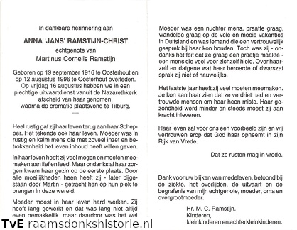 Anna Christ Martinus Cornelis Ramstijn