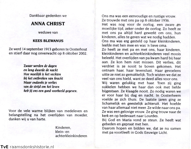 Anna Christ  Kees Blewanus