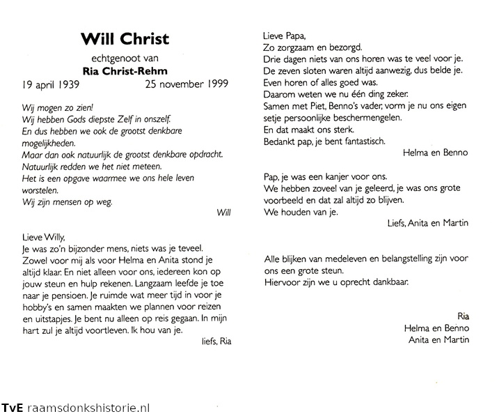 Will Christ Ria Rehm