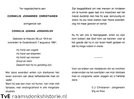 Cornelis Johannes Christianen Cornelia Joanna Jongenelen