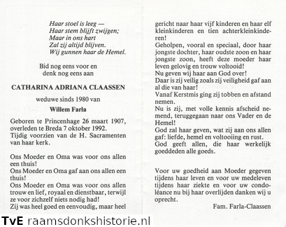 Catharina Adriana Claassen Willem Farla