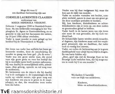 Cornelis Laurentius Claassen Maria Hendrika Verbunt