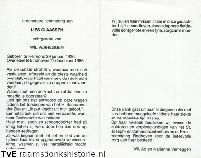 Lies Claassen Wil Verheggen