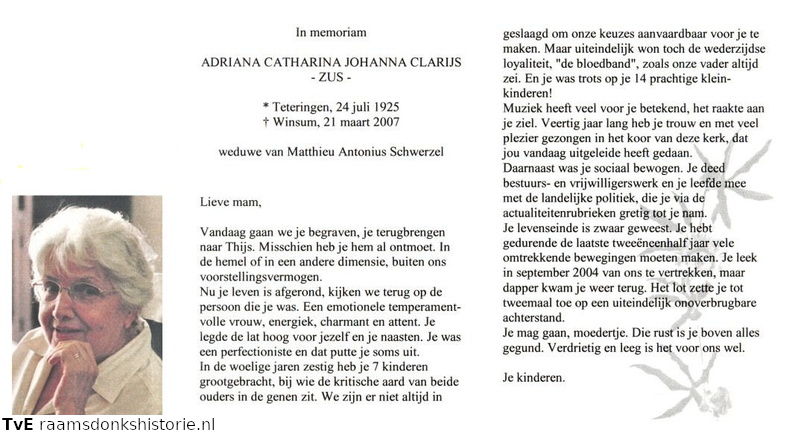 Adriana Catharina Johanna Clarijs Matthieu Antonius Schwerzel