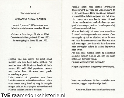 Johanna Anna Clarijs Martinus Johannes van der Horst
