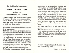 Maria Cornelia Clerx Petrus Marinus van Overbeek
