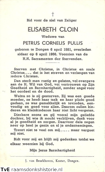 Elisabeth Cloïn Petrus Cornelis Pullis