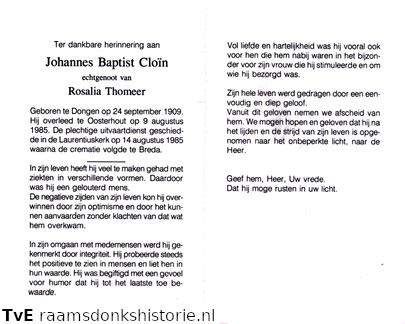 Johannes Baptist Cloïn Rosalia Thomeer