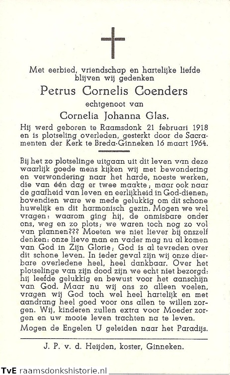 Petrus Cornelis Coenders Cornelia Johanna Glas