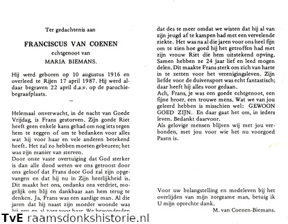 Franciscus van Coenen Maria Biemans