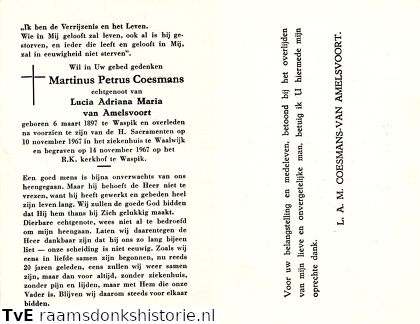 Martinus Petrus Coesmans Lucia Adriana Maria van Amelsvoort