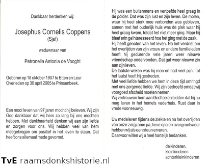 Josephus Cornelis Coppens Petronella Antonia de Vooght