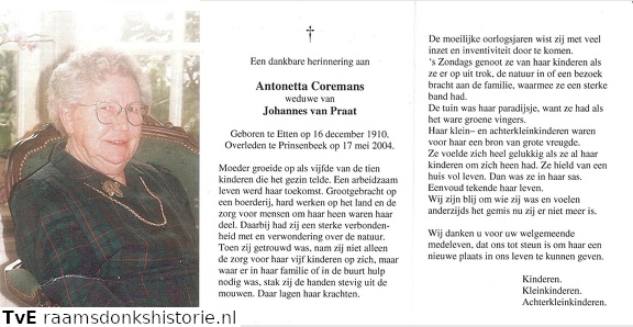 Antonetta Coremans Johannes van Praat
