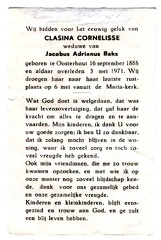 Clasina Cornelisse Jacobus Adrianus Bakx