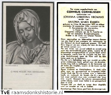 Cornelis Cornelissen Johanna Christina Vromans-Antonia Maria Emmen