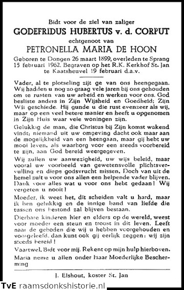 Godefridus Hubertus van den Corput Petronella Maria de Hoon