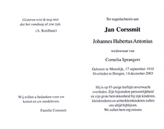 Johannes Hubertus Antonius Corssmit Cornelia Sprangers