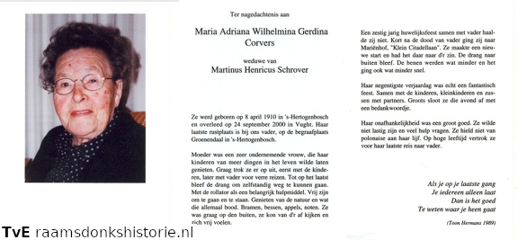 Maria Adriana Wilhelmina Gerdina Corvers Martinus Henricus Schrover
