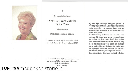 Adriana Jacoba de la Cour Bernardus Johannes Oomens