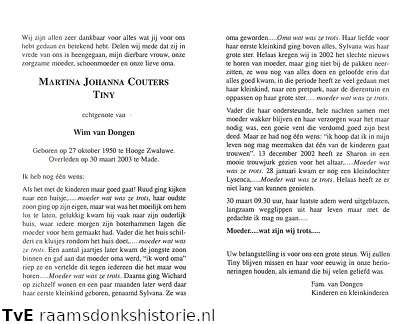Martina Johanna Couters Wim van Dongen