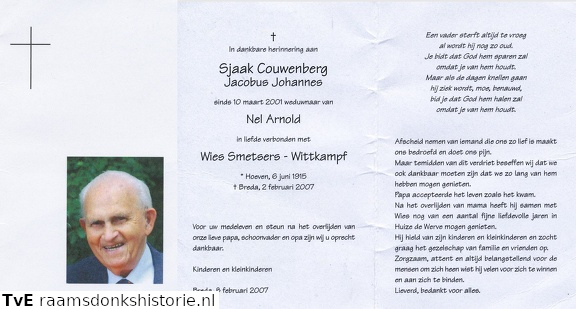 Jacobus Johannes Couwenberg (vr) Wies Wittkampf Nel Arnold