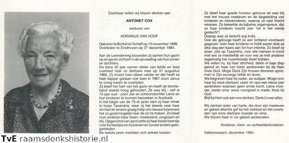 Antonet Cox Adrianus van Hoof