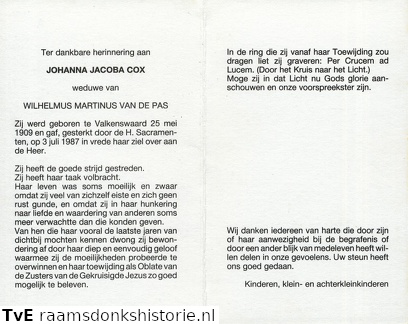 Johanna Jacoba Cox Wilhelmus Martinus van de Pas