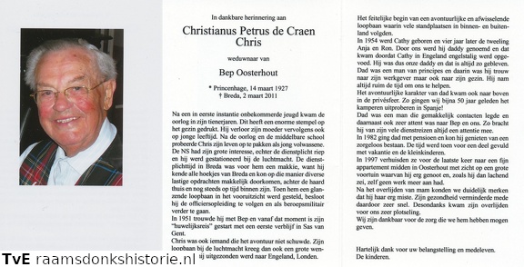 Christianus Petrus de Craen Bep Oosterhout