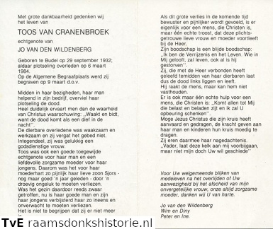 Toos van Cranenbroek Jo van den Wildenberg
