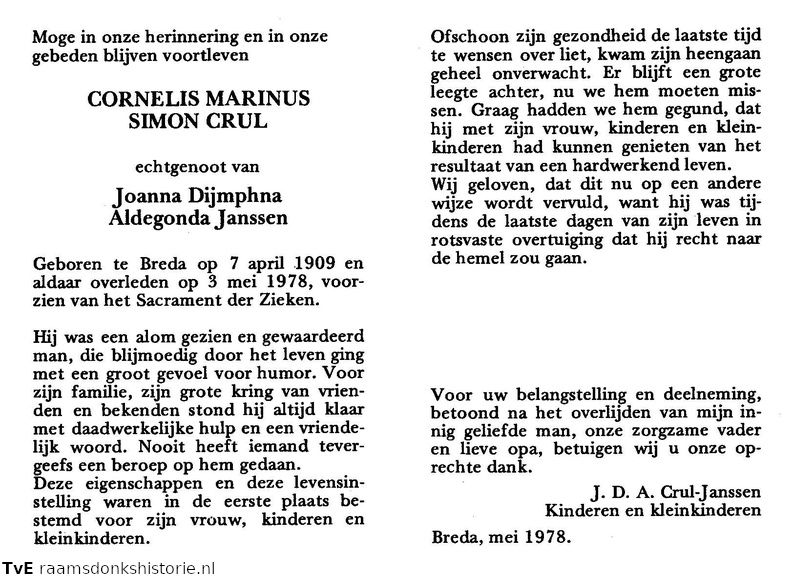 Cornelis Marinus Simon Crul Joanna Dijmphna Allegonda Janssen