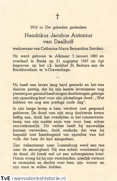 Daalhoff van Hendrikus Jacobus Antonius Catharina Maria Bernardina Sonders