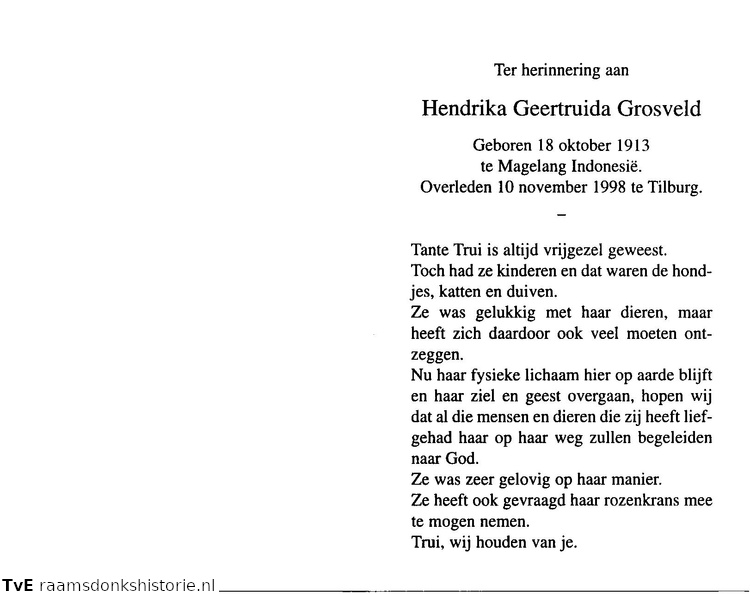 Grosveld Hendrika Geertruida